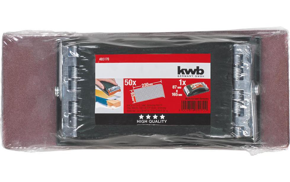 kwb Profi Handschleifer – 50-teilig, 93 × 230 mm, Körnung 60