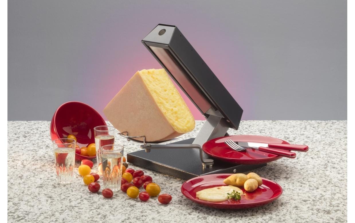 TTM Raclette-Gerät Party – 600 W, Plattengrösse 24 × 26 cm, schwenkbar – schwarz
