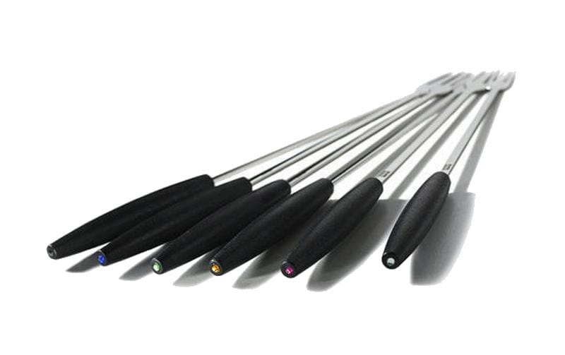 Stöckli Universalfonduegabeln – Edelstahl, 29 cm, schwarz, spülmaschinenfest, 6 Stk.