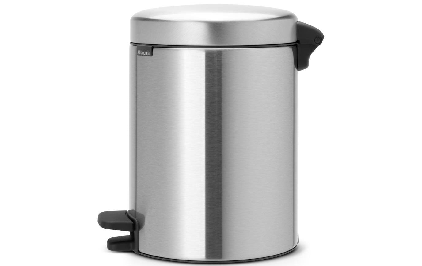 Brabantia NewIcon Treteimer – 5 l – Edelstahl, rund – Anti-Fingerprint, Anti-Rutsch-Basis