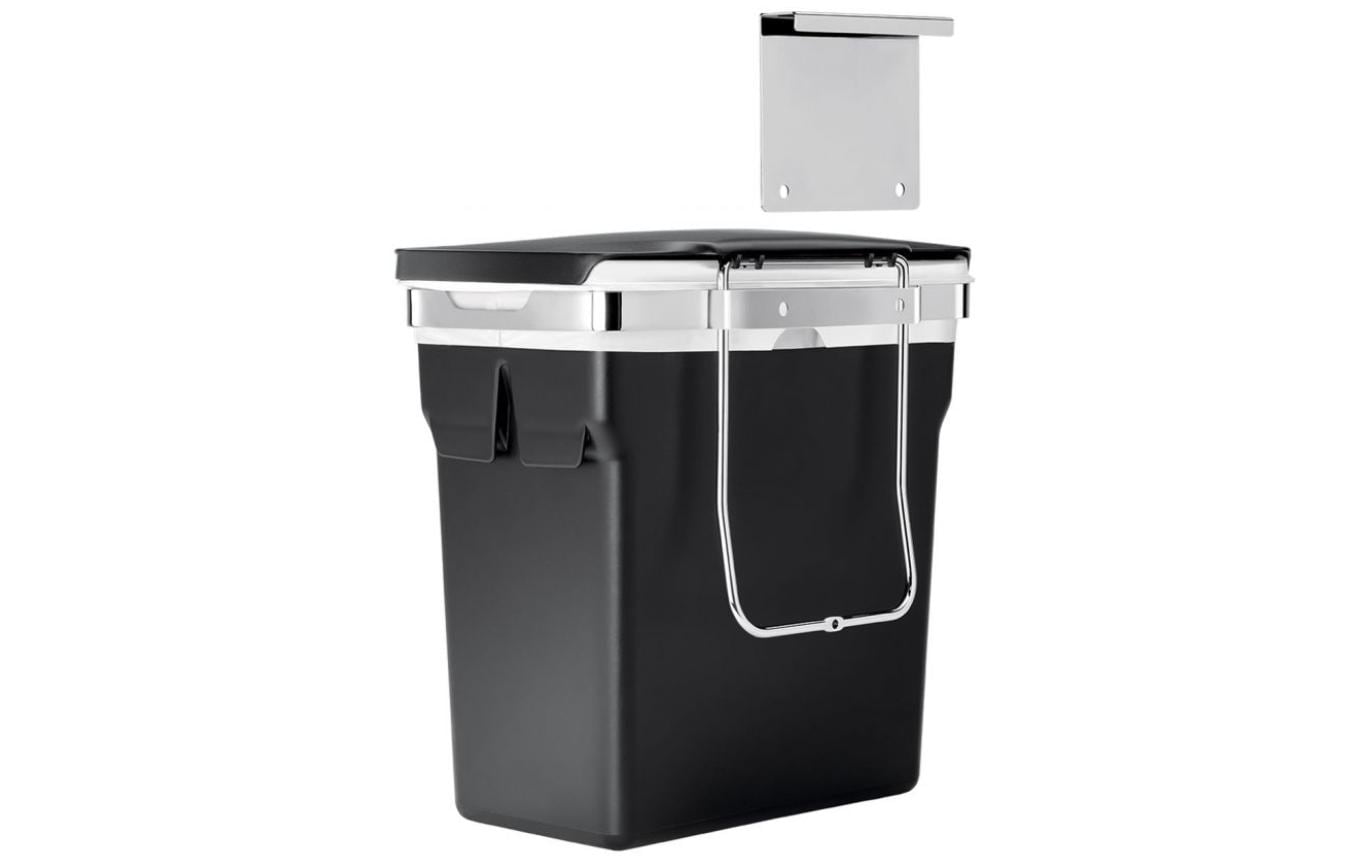 Simplehuman Wandabfallbehälter – 10 l – Kunststoff, rechteckig – schwarz – mit Innenkübel, mit Deckel – Wandmontage