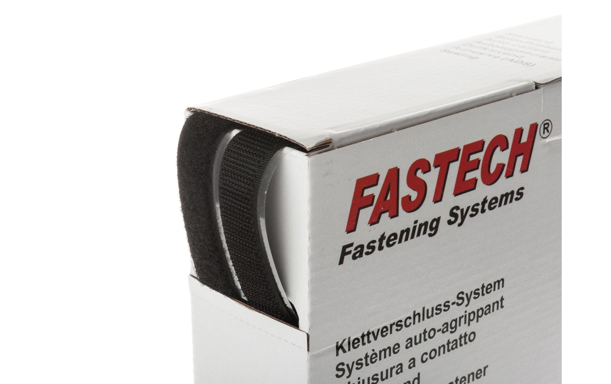FASTECH Klettband – 20 mm × 25 m, schwarz, für Innen, selbstklebend, 1 Stk.