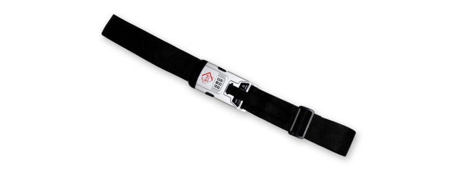 KH Security Koffergurt mit Zahlenschloss und Waage – für Gepäck – Länge 194 cm – Silber/Schwarz