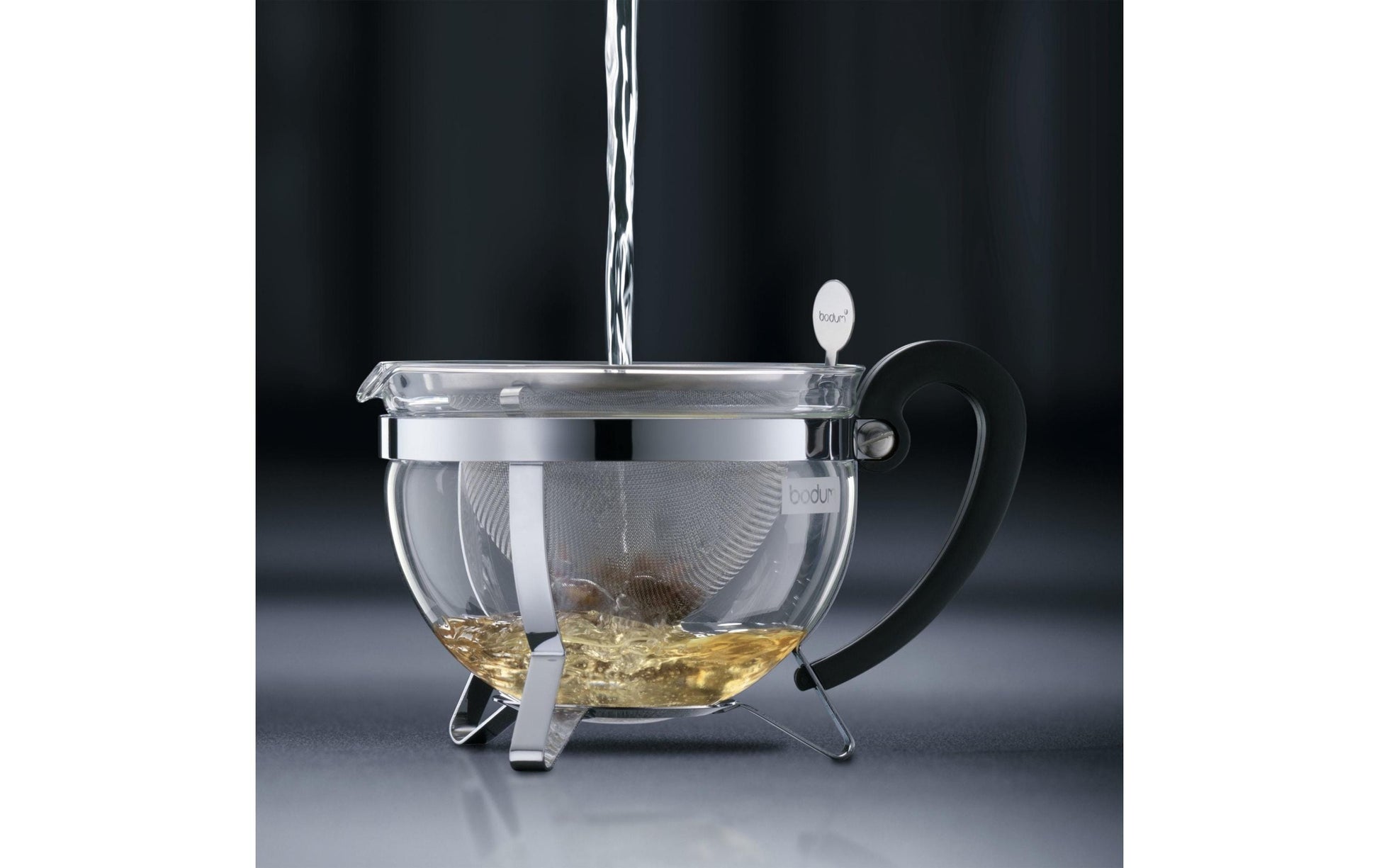 Bodum Chambord – Teezubereiter – 1 l – mit Edelstahlfilter – silber
