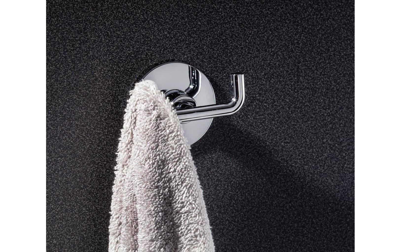 Spirella EASY Wandgarderobe 2 Haken – Edelstahl – Silber – 65 × 55 × 65 mm