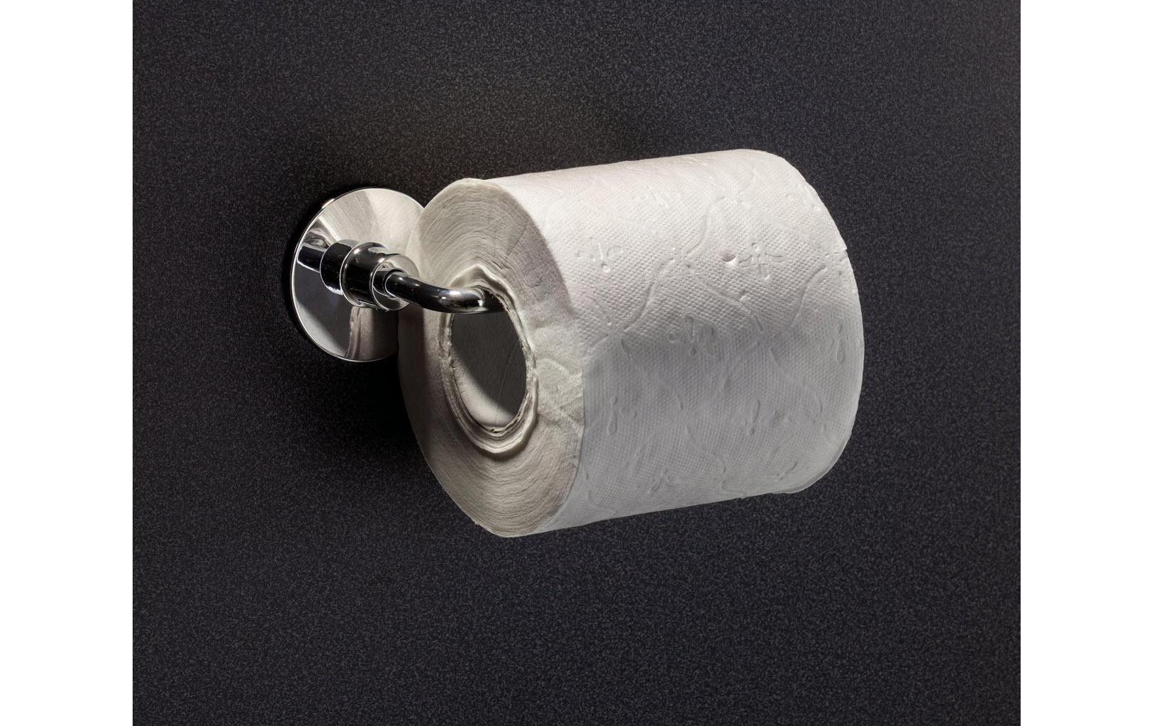 Spirella Toilettenpapierhalter – Edelstahl Chrom, Wandmontiert, Zum Bohren, 14,9 × 5,6 × 5,5 cm