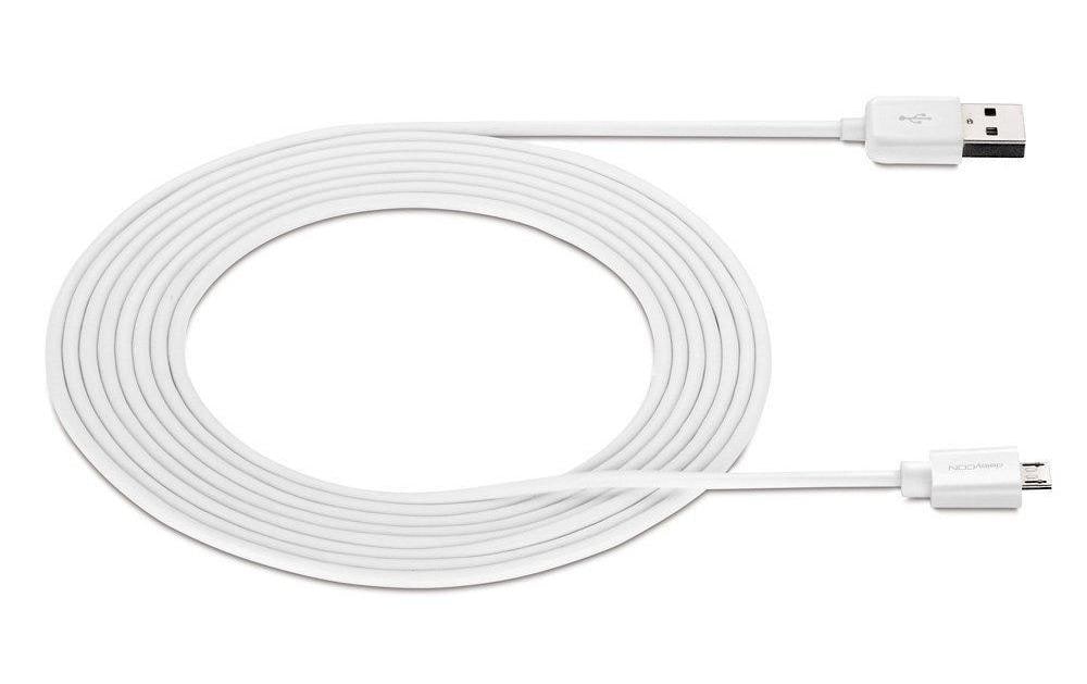 deleyCON USB-A auf Micro-USB-B Kabel – USB 2.0 (480 Mbit/s) – 1,5 m – Weiss – für Galaxy S5 und mehr