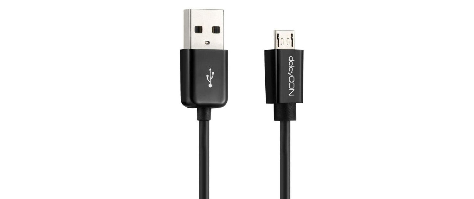 deleyCON USB-A auf Micro-USB-B Kabel – USB 2.0 (480 Mbit/s) – 0,15 m – für Android-Smartphones und mehr