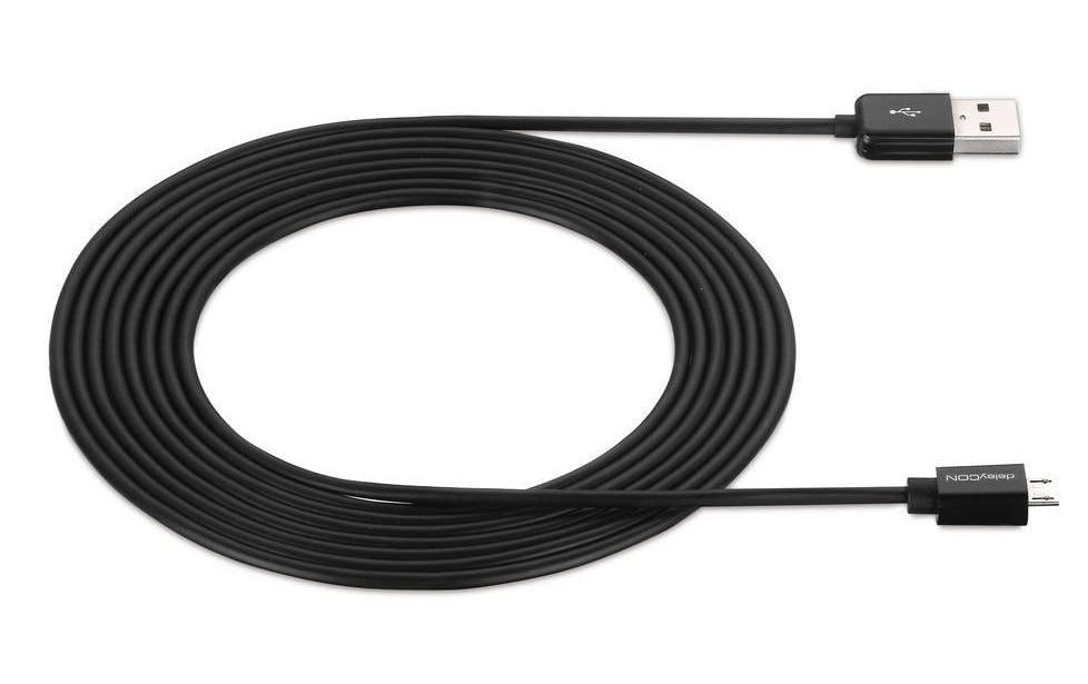 deleyCON USB-A auf Micro-USB-B Kabel – USB 2.0 (480 Mbit/s) – 2 m – Schwarz – für Galaxy S5 und mehr