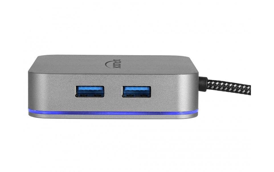 DeLOCK Dockingstation – für Tablets, USB-C, HDMI, Metall, Grau