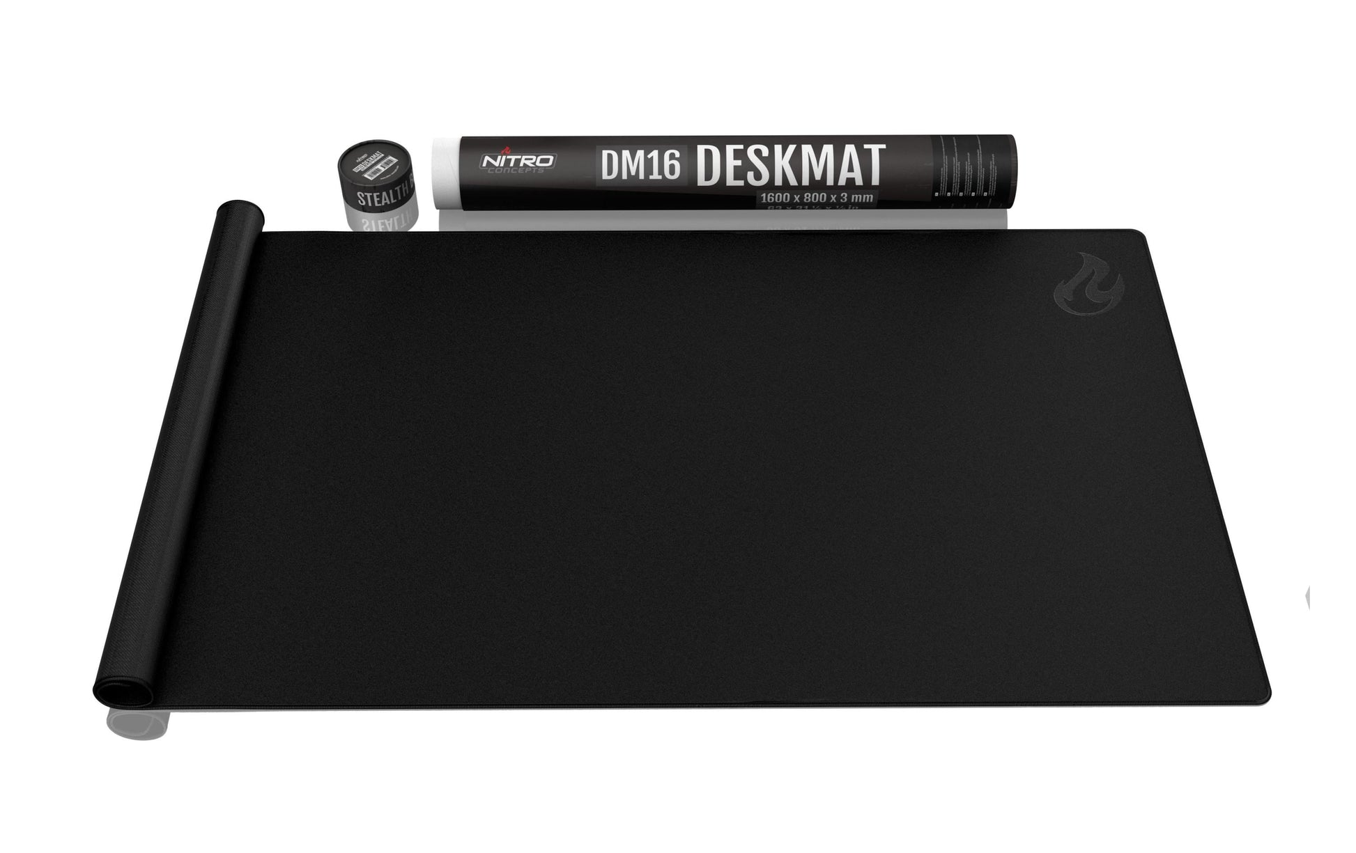 Nitro Concepts Gaming-Mauspad DM16 – 1'600 × 800 mm, Stoff, Gummi, gestickte Kanten, Schwarz