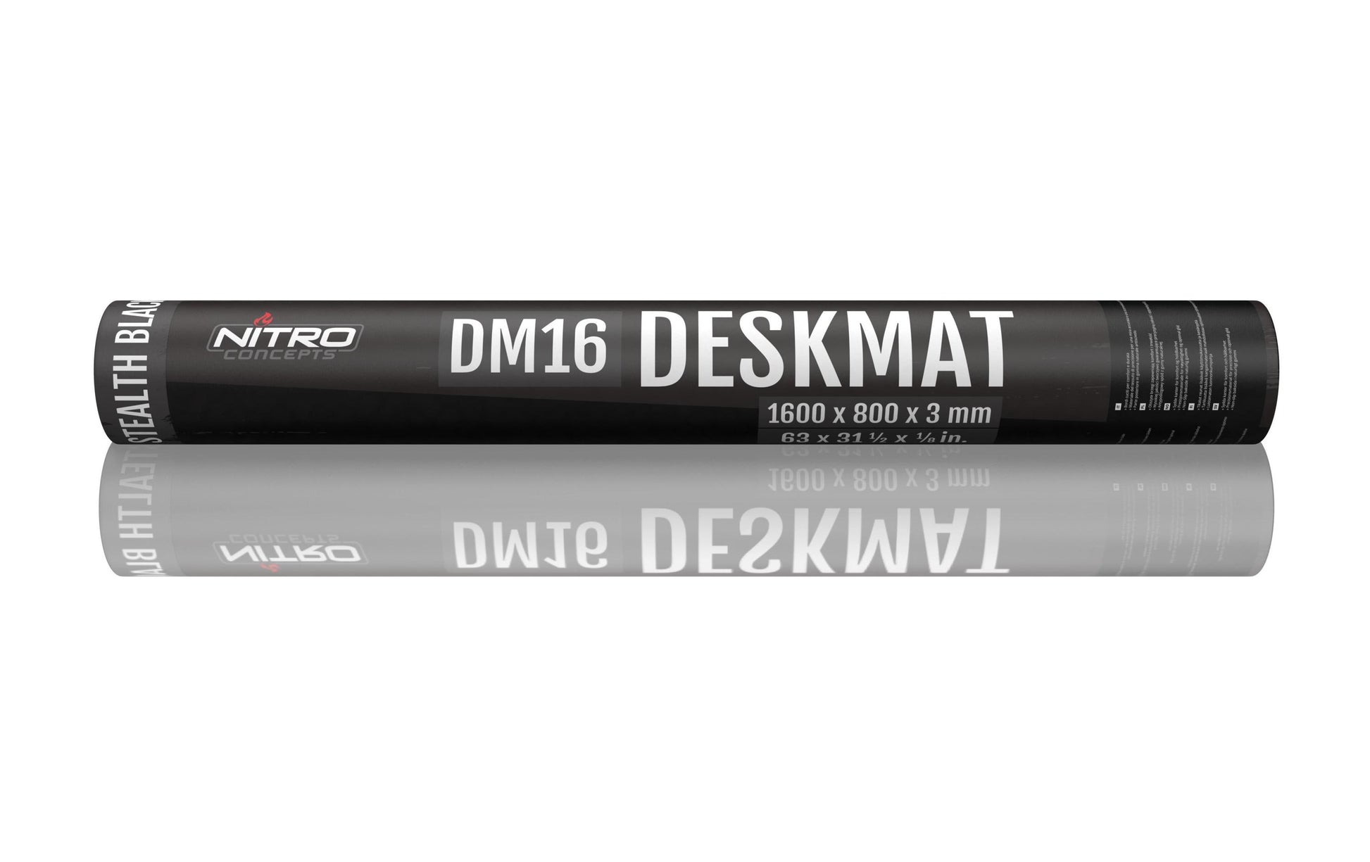 Nitro Concepts Gaming-Mauspad DM16 – 1'600 × 800 mm, Stoff, Gummi, gestickte Kanten, Schwarz