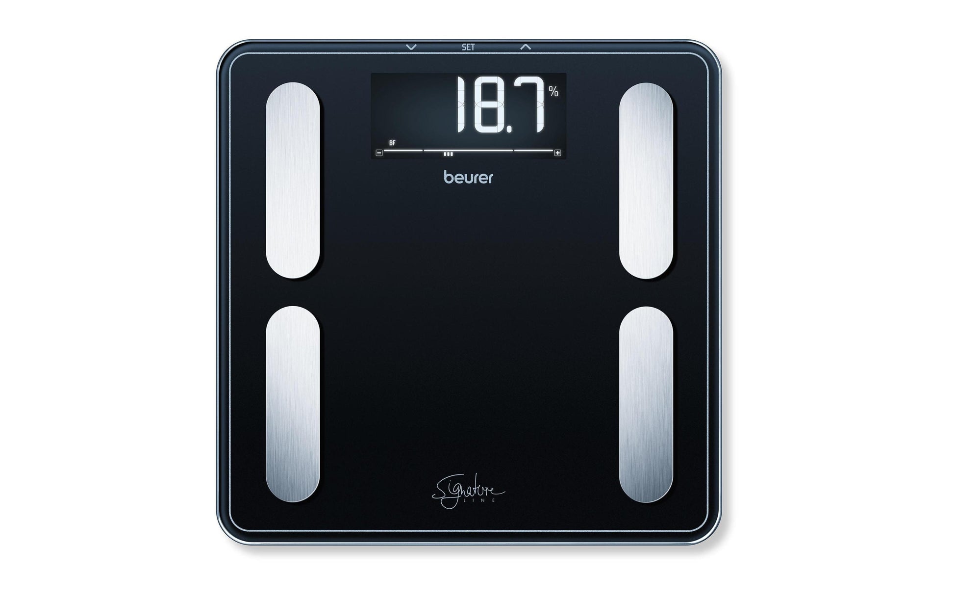Beurer Analysewaage BF400 – Knochenmasse, 10 Benutzer – 200 kg – Schwarz – Glas