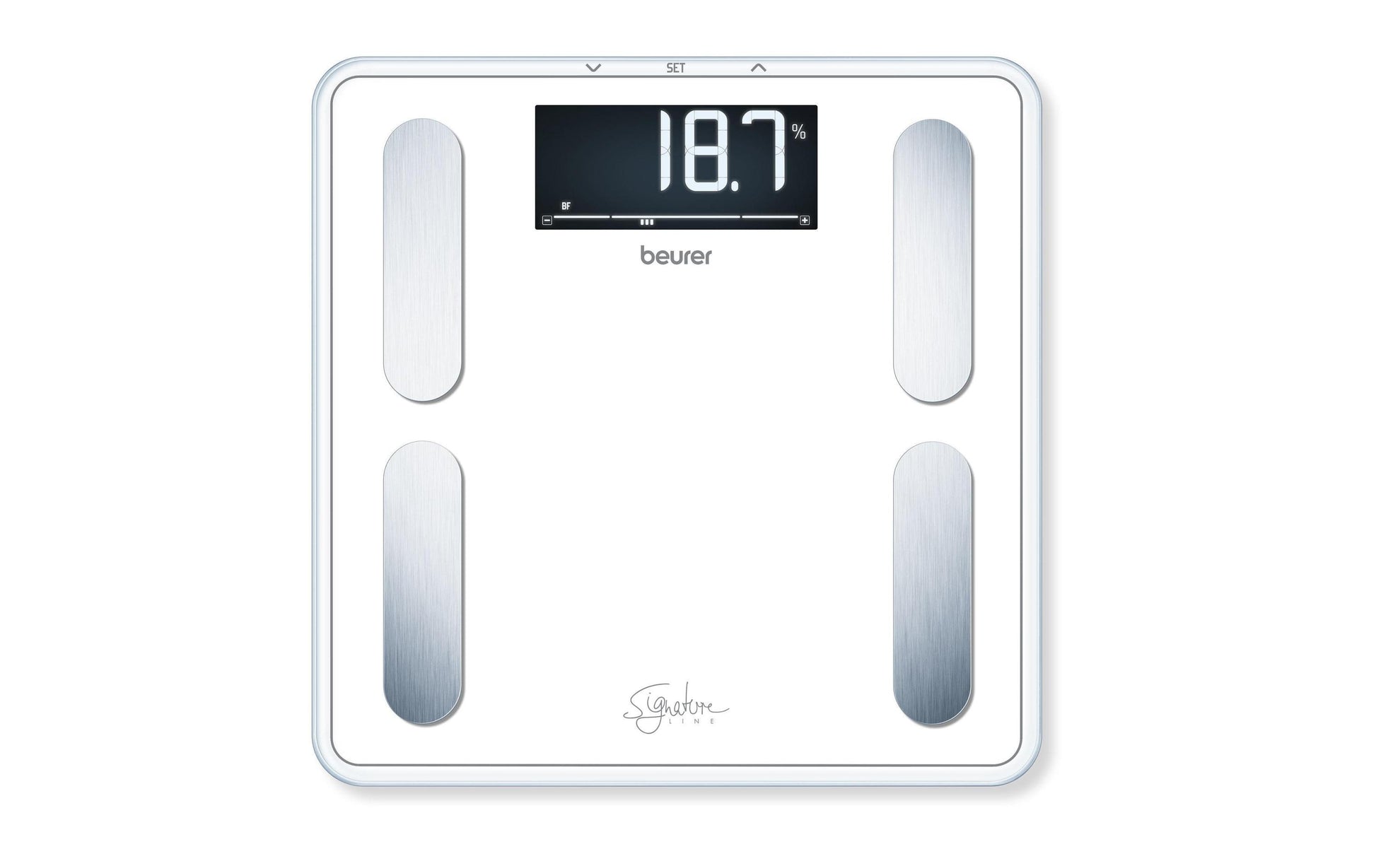 Beurer Paketwaage BF400 – Tragkraft 200 kg, Teilung 100 g, Wiegefläche 31 × 31 cm, Batterie, Sicherheitsglas