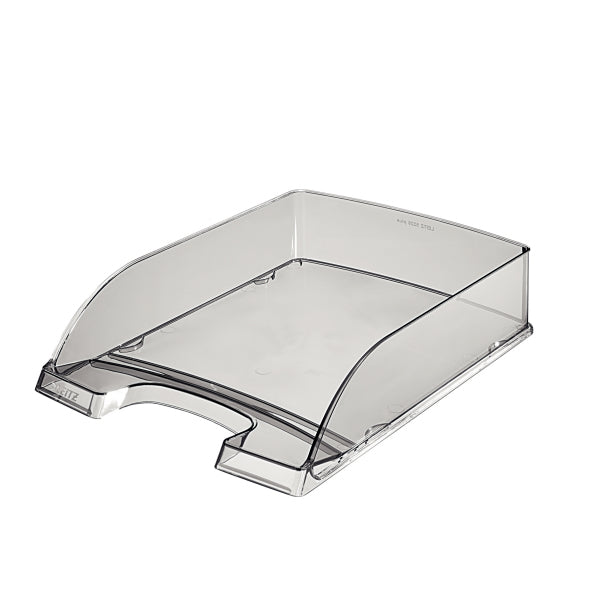 Leitz Briefkorb – mit Griffausschnitt, mit Beschriftungsfeld, glänzend, grau, B 255 × H 70 × T 357 mm