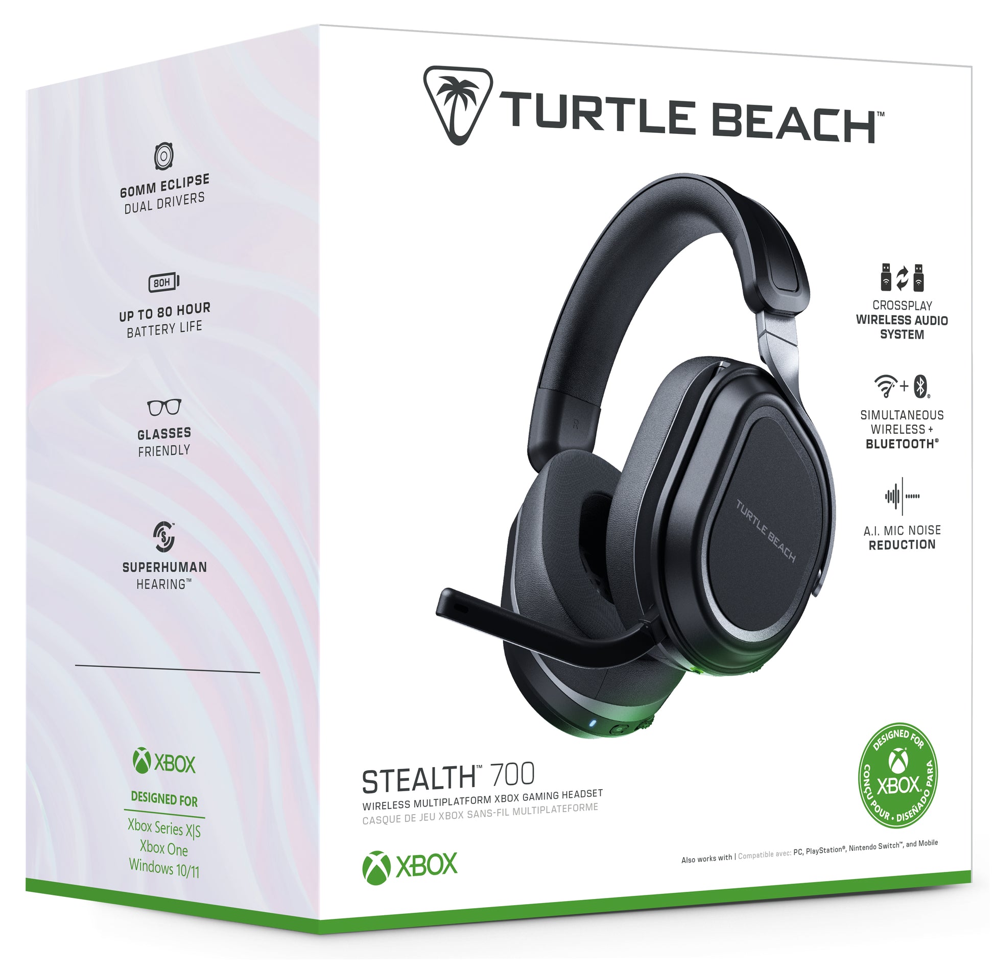 Turtle Beach Stealth 700 GEN3 – Gaming-Headset, Bluetooth & 2,4 GHz – Schwarz – für Xbox/PS/PC, bis 80 h