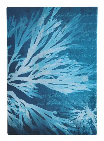 Paperblanks Notizbuch, 175 × 122 mm, blanko, gebunden, Hardcover, 80 Seiten – Meeresblumen (grünblau)