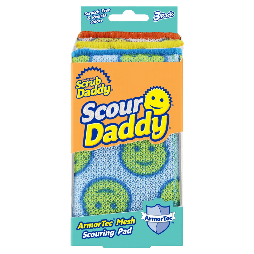 Scrub Daddy Scour Daddy Scheuerschwamm mit Armor Tec – Schaum, rechteckig, für Küche, mehrfarbig, 3 Stk.