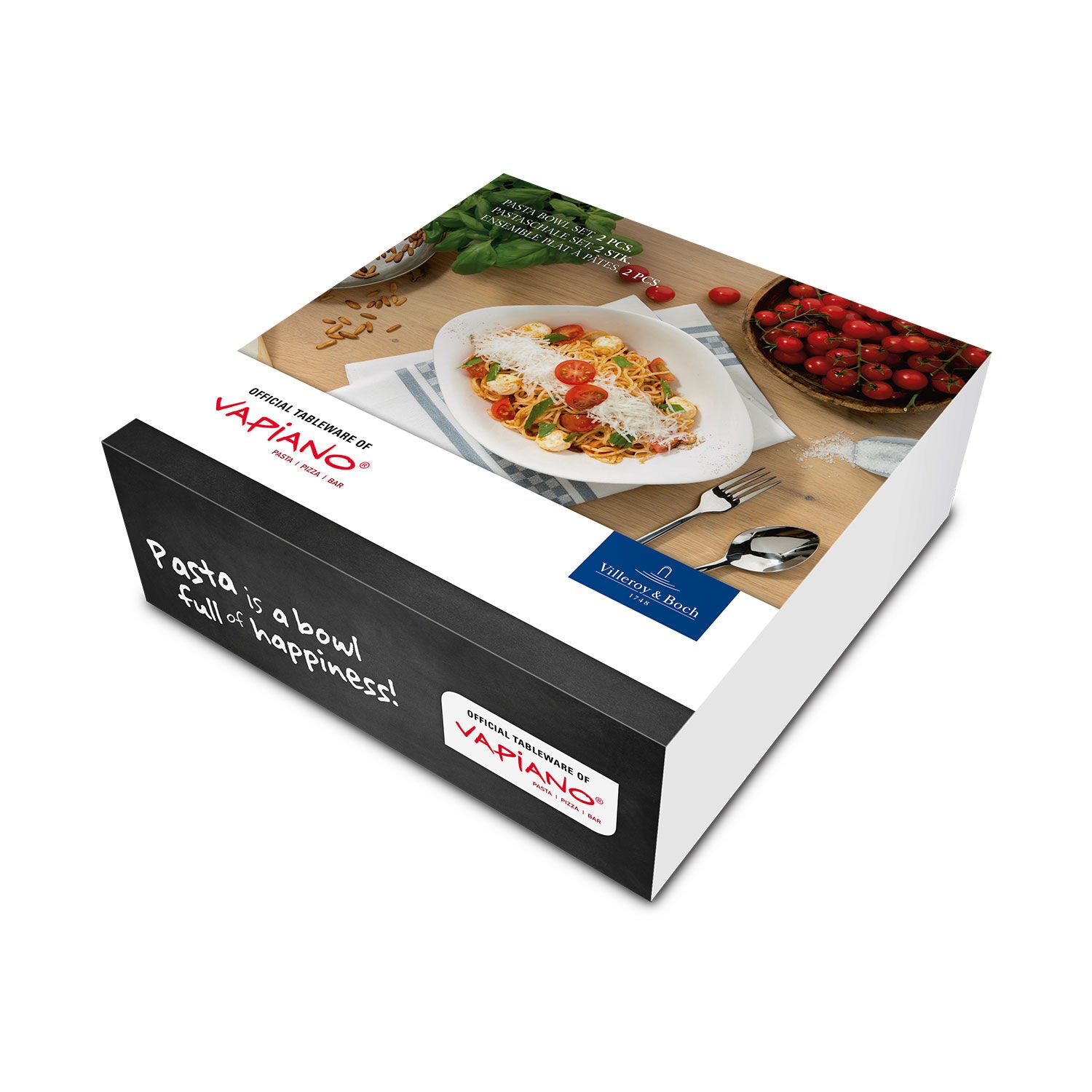 Villeroy & Boch Pastaschale Vapiano – 2er Set, 414 ml, 20 × 26,8 × 7,1 cm, Porzellan, spülmaschinenfest