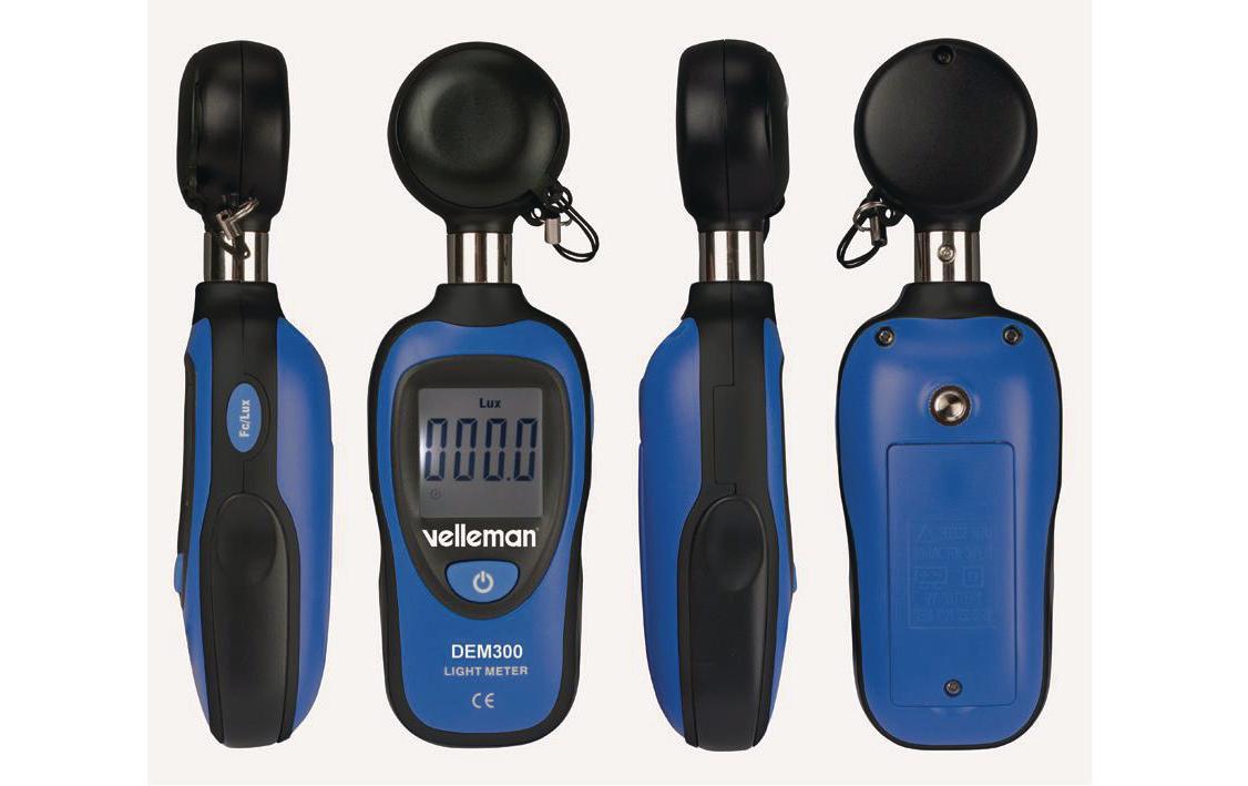 Velleman DEM300 – Luxmeter – 0,01–200000 Lux, LCD, Max-Min-Funktion
