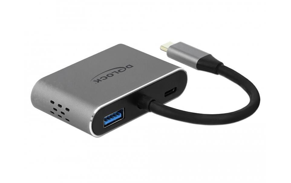 DeLOCK 64074 Multiport-Adapter – USB-C, 1× HDMI, 1× VGA, 1× USB-A, 1× USB-C, 87 W PD, für Windows/Mac/Android