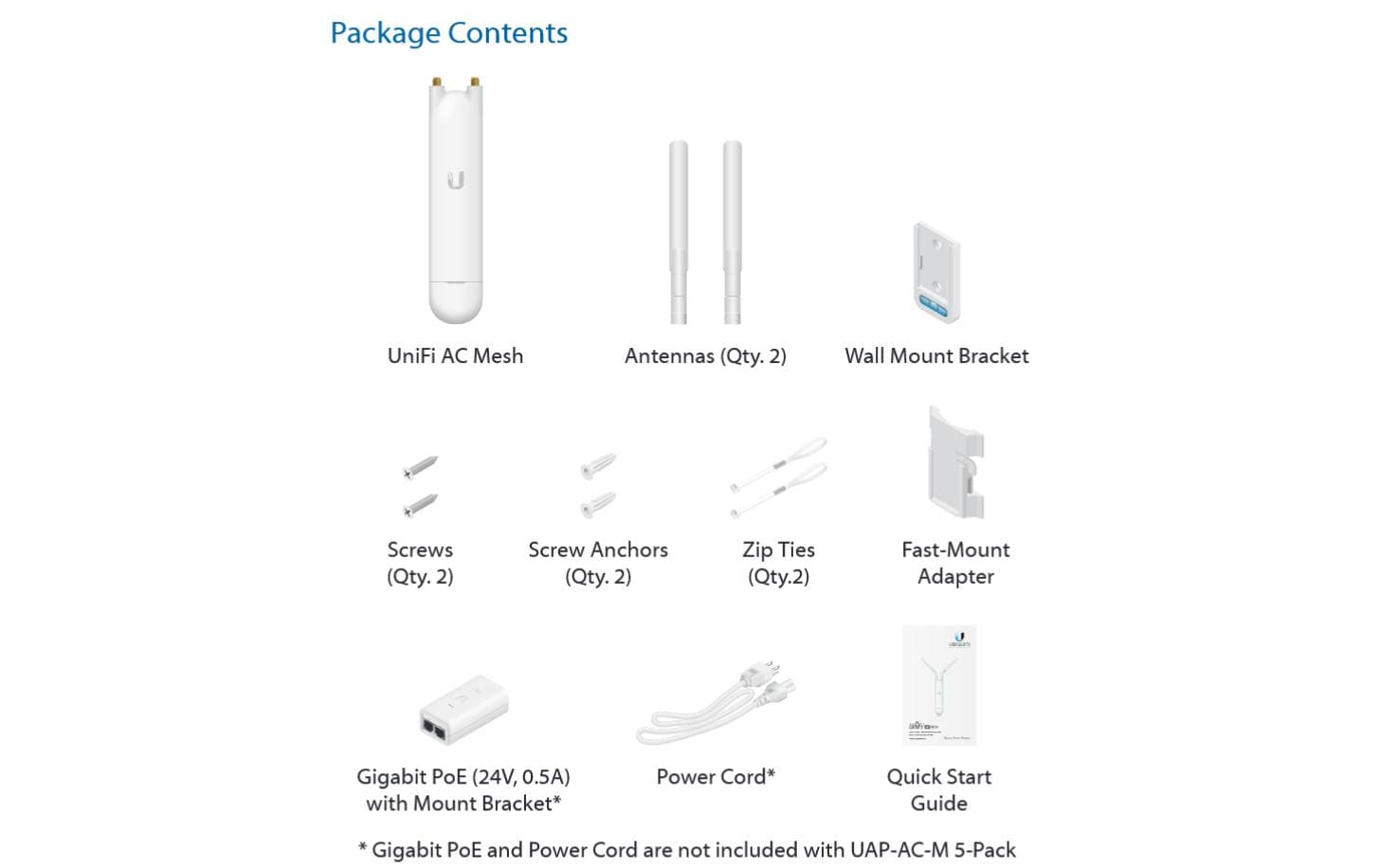 Ubiquiti UniFi AC Mesh Access Point – Wi‑Fi 5 (802.11ac), Dual‑Band, 1× 1G RJ‑45, PoE (802.3af)