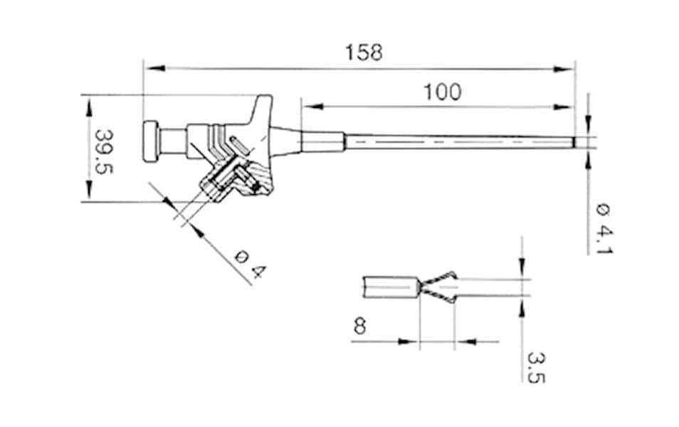 Velleman HM6400 – Klemmprüfspitze – 4 mm Buchse, Bananenstecker, 60 V DC, Schwarz