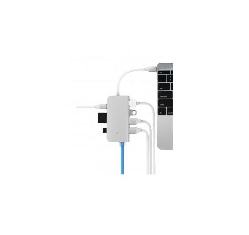 LMP 14368 Multiport-Adapter – USB-C, 1× HDMI, 3× USB-A, 1× USB-C, GbE, SD/microSD, für Windows/Mac