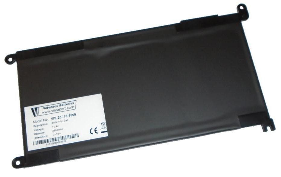 Vistaport Notebook-Akku – für Dell Inspiron 13/15/17, Latitude, Vostro – 42 Wh, 11,4 V (3 Zellen) – Schwarz