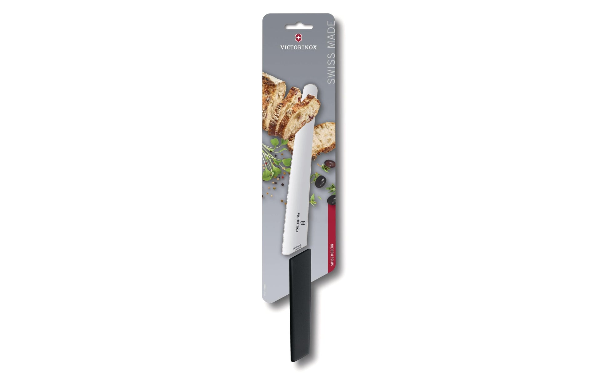Victorinox Brotmesser 22 cm, Edelstahl, Kunststoffgriff, schwarz, Wellenschliff