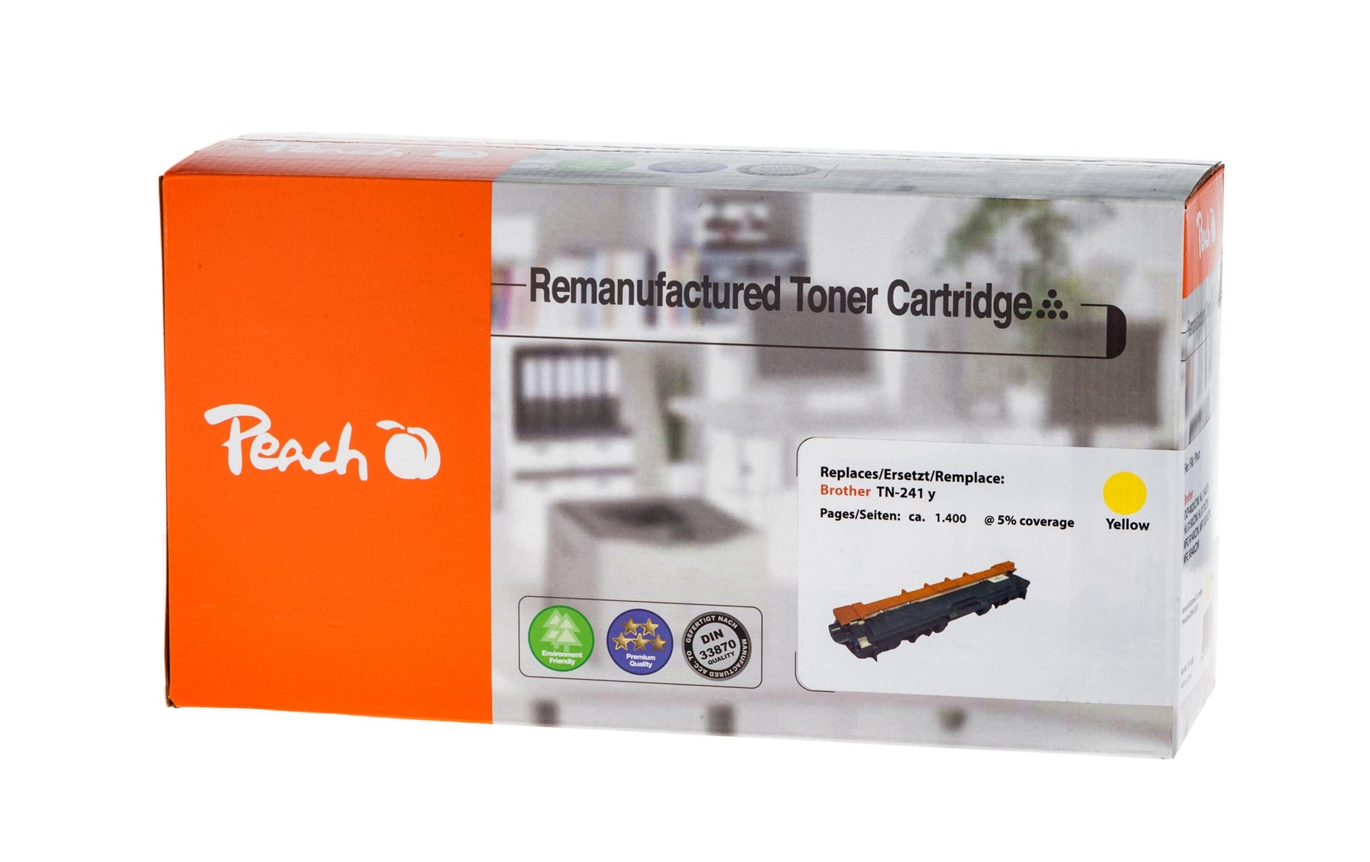 Peach TN-241y Gelber Toner – Kompatibel – 1'400 Seiten – für Brother DCP-9015 CDW/DCP-9020 CDW/HL-3140 CW
