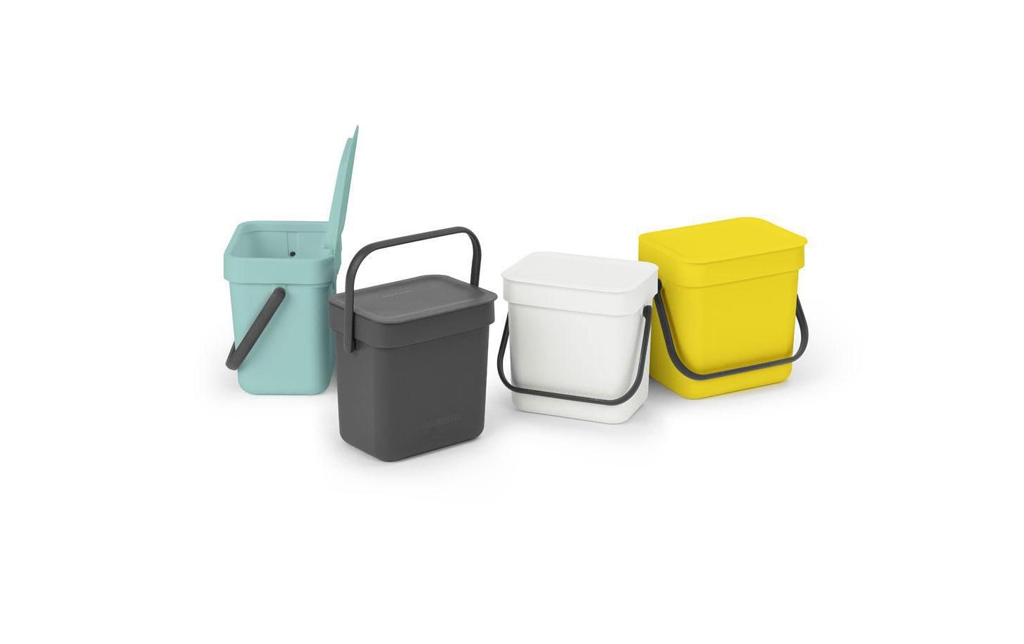 Brabantia Komposteimer Sort & Go – 3 l – Kunststoff, rechteckig – grau
