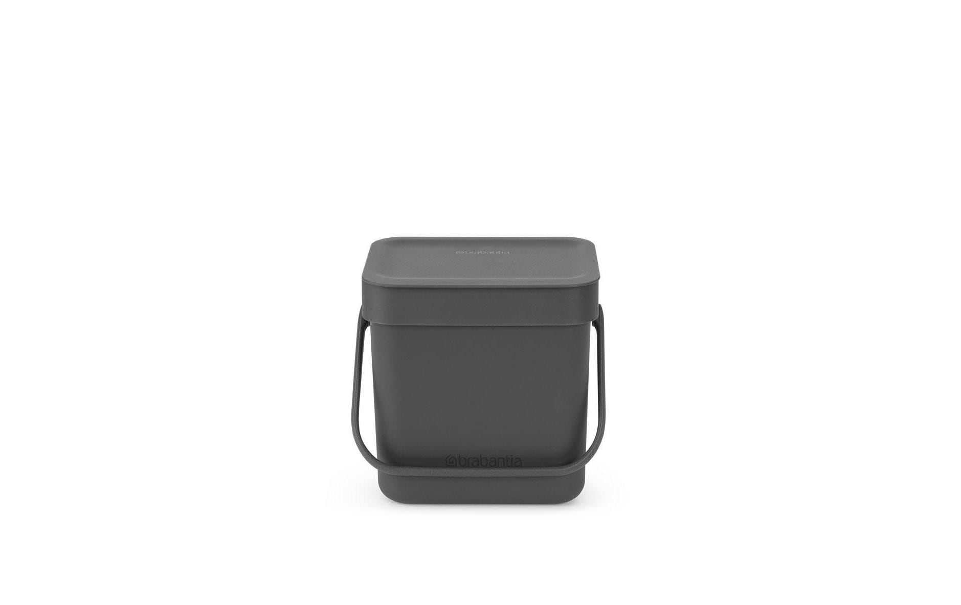 Brabantia Komposteimer Sort & Go – 3 l – Kunststoff, rechteckig – grau
