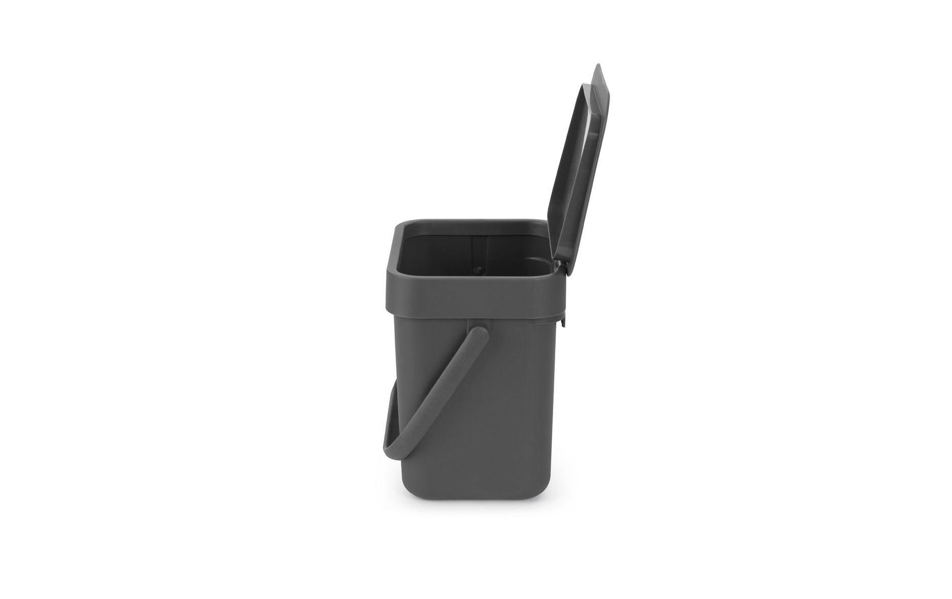 Brabantia Komposteimer Sort & Go – 3 l – Kunststoff, rechteckig – grau