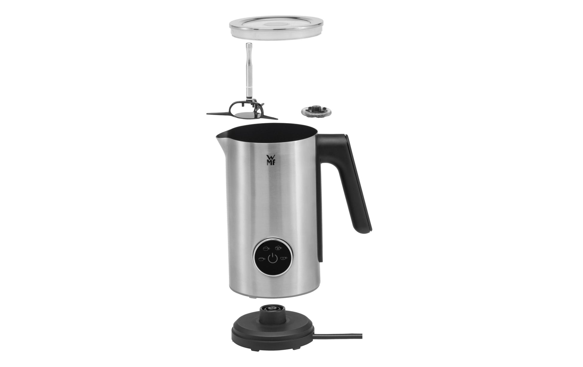 WMF Milchaufschäumer Lumero 0413300011 – 250 ml, 500 W, abnehmbarer Deckel – Edelstahl