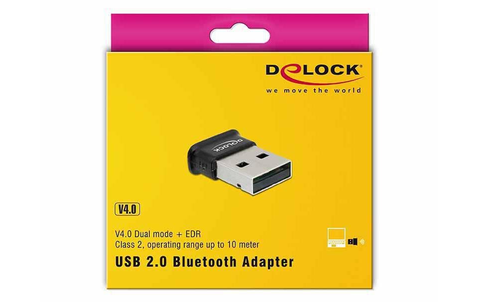 DeLOCK 61889 USB-Bluetooth-Adapter – Bluetooth 4.0, 10 m, USB 2.0, Schwarz