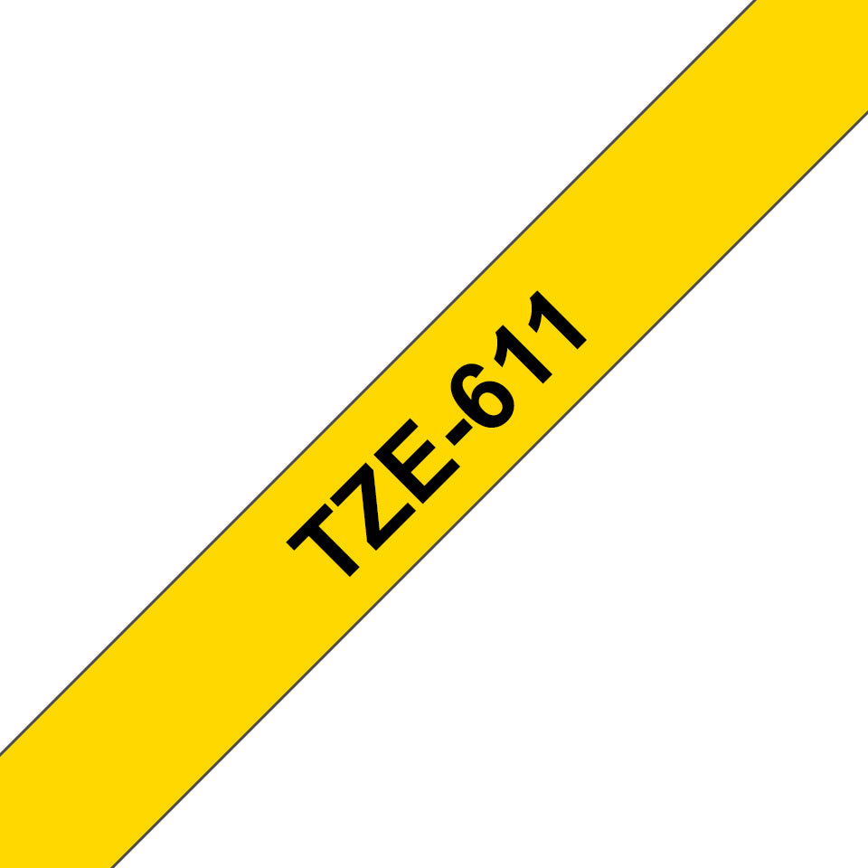 Brother Schriftband – 6 mm × 8 m, gelb, schwarz, TZe