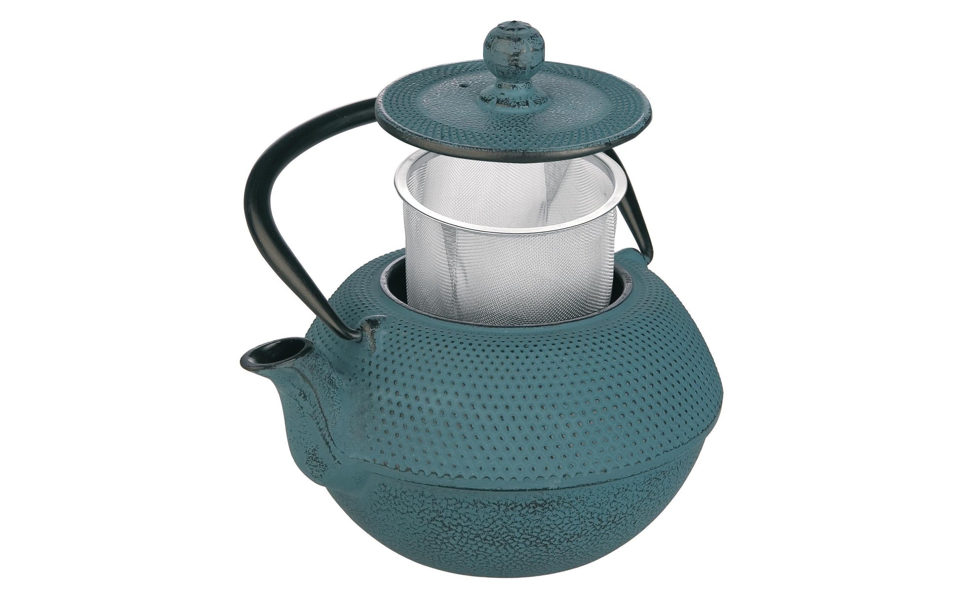 Ibili Teekanne – 1,2 l, Gusseisen, Blau, mit Edelstahlfilter, für Gasherde