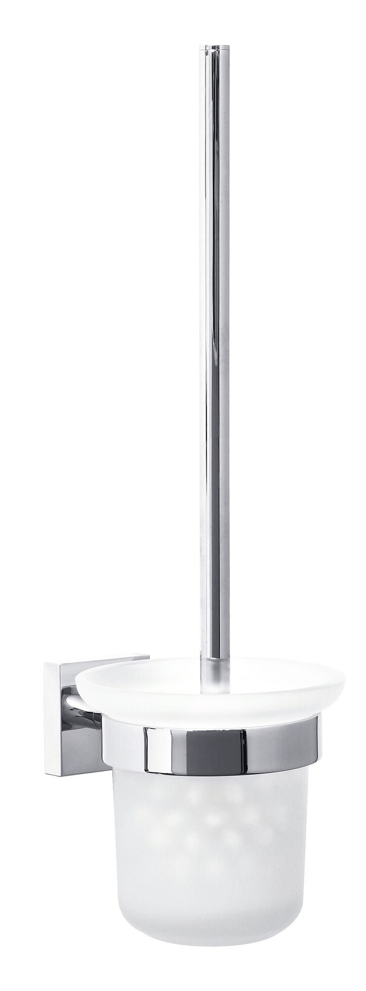 TESA WC-Bürstenset – Metall chrom, wandmontiert, abnehmbarer Container