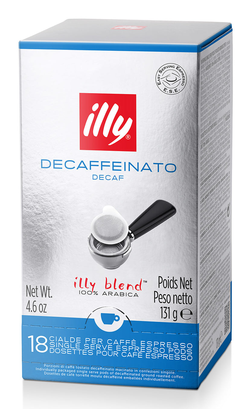 Illy Decaf – Kaffeepads für E.S.E. – Espresso, entkoffeiniert, Intensität 5, 18 Pads