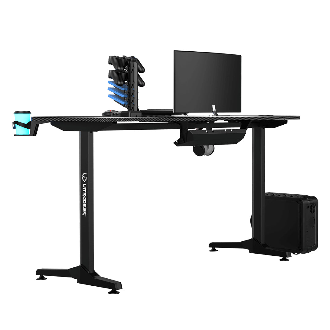 Ultradesk Frag Gaming-Tisch – 140 × 60 cm, schwarz, Metall