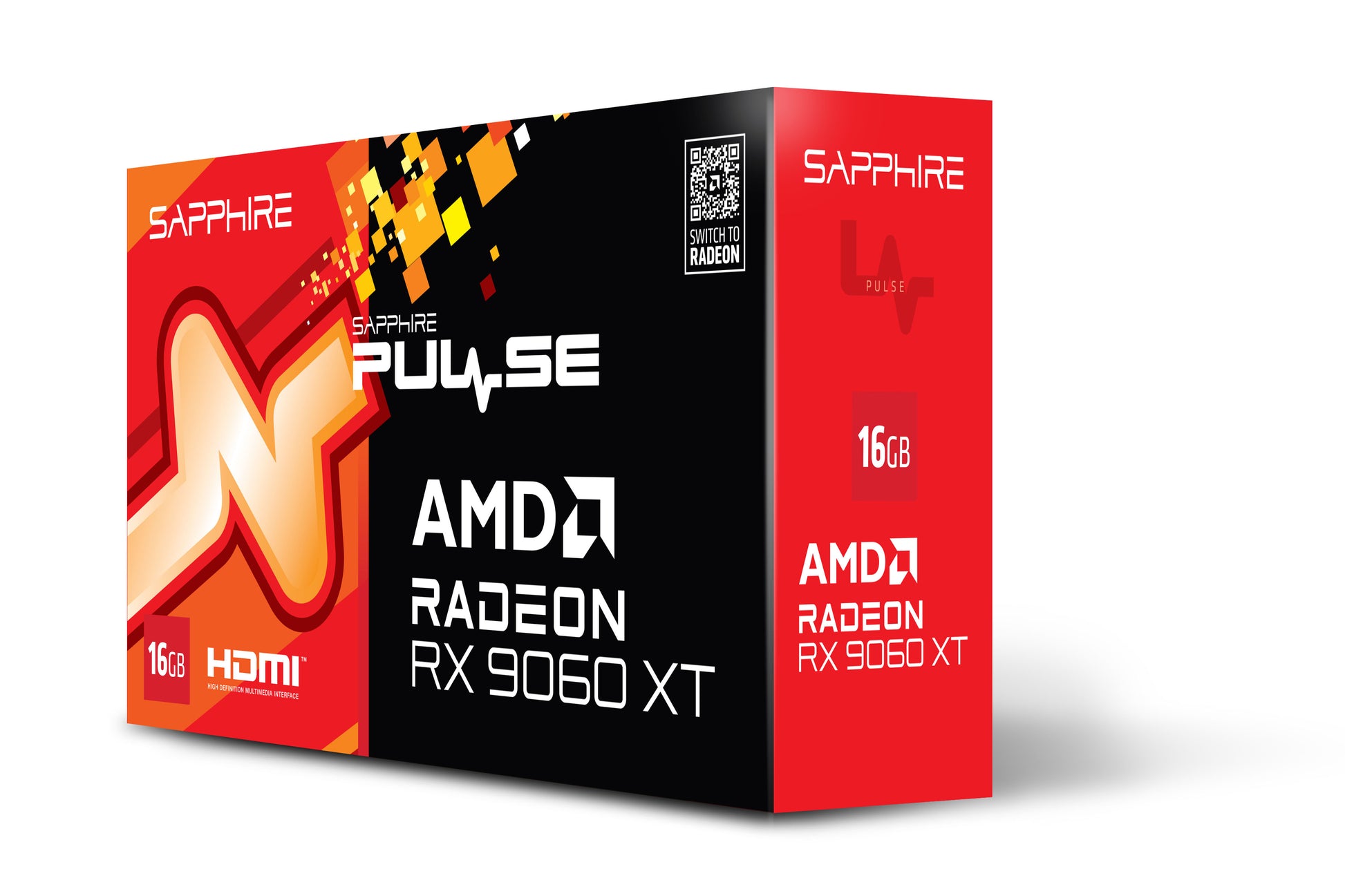 Sapphire RX 9060 XT PULSE GAMING OC – PCIe Grafikkarte, 16 GB GDDR6 – 2×HDMI/1×DP, PCIe 5.0, 1×8-pin