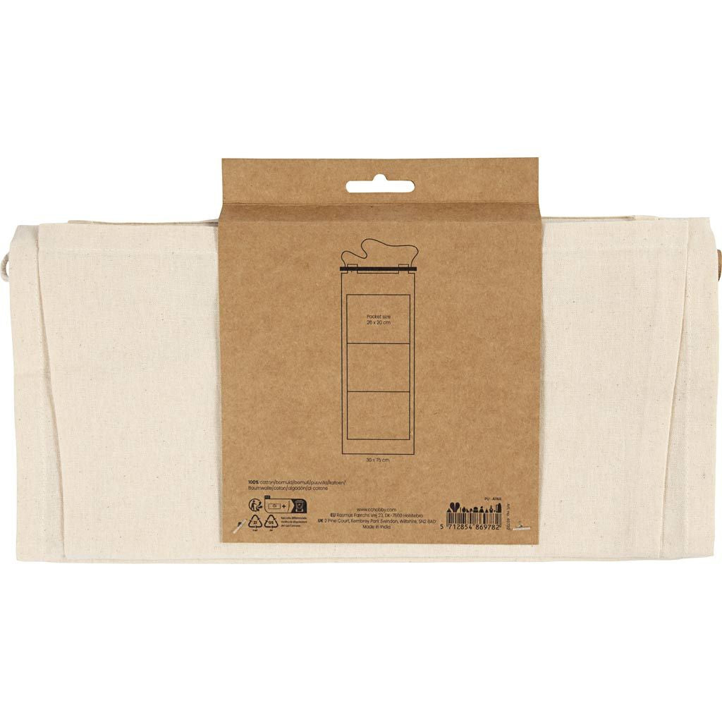 Creativ Company Ablageschale – Baumwolle – Beige – 300 × 750 mm (3 Fächer, mit Seil)