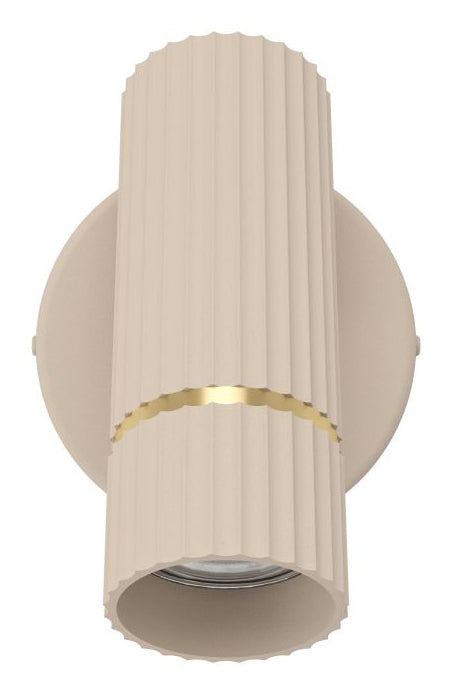 EGLO Wandleuchte CAMINIA – Ø 14 × 15,5 cm, 345 lm, 4,7 W, 3000 K, dimmbar, beige, Ein/Aus-Schalter
