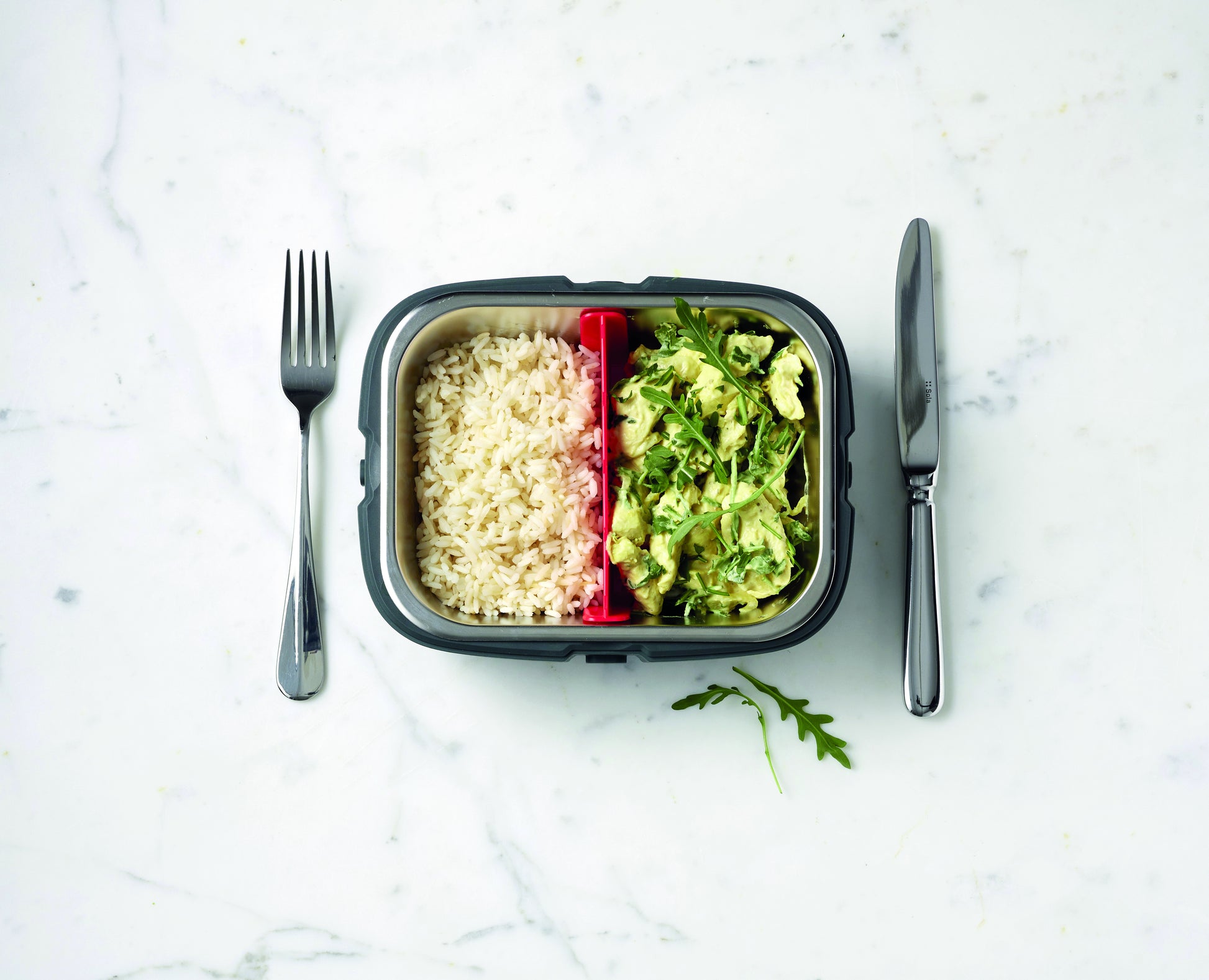 KOENIG Lunchbox 925 ml, 22 × 17,5 × 11,7 cm, Edelstahl, grau