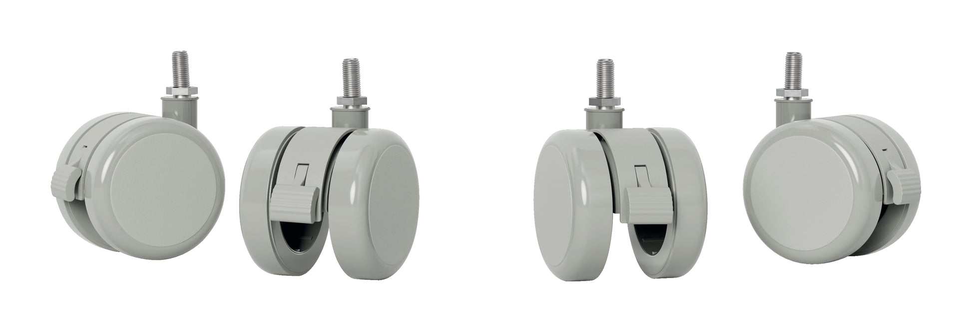 Leitz Rollen-Set für Tischgestell – 4er-Pack, grau