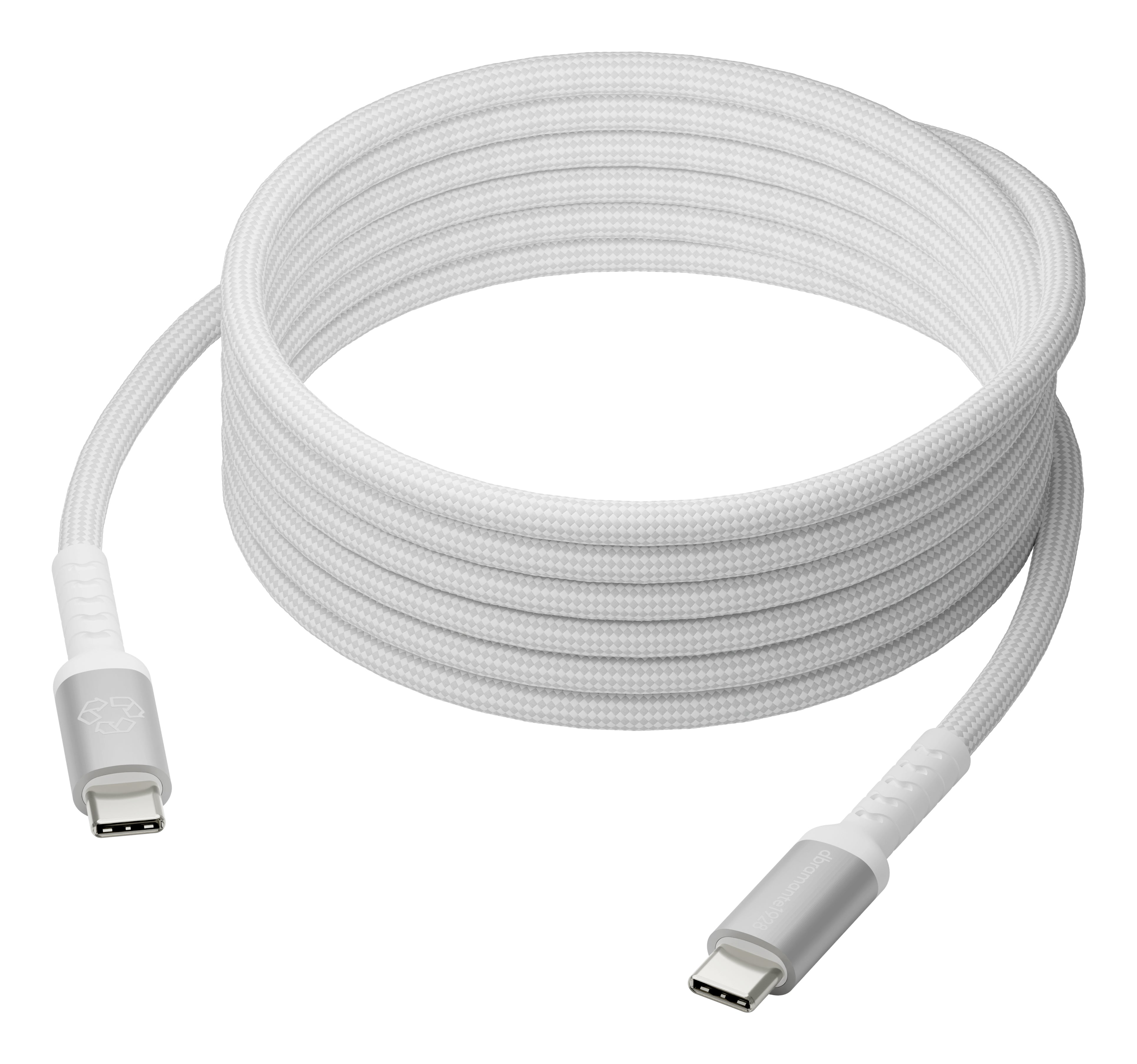 dbramante1928 USB-C auf USB-C Kabel – 3 m – PD 100 W – Geflochten – Weiss
