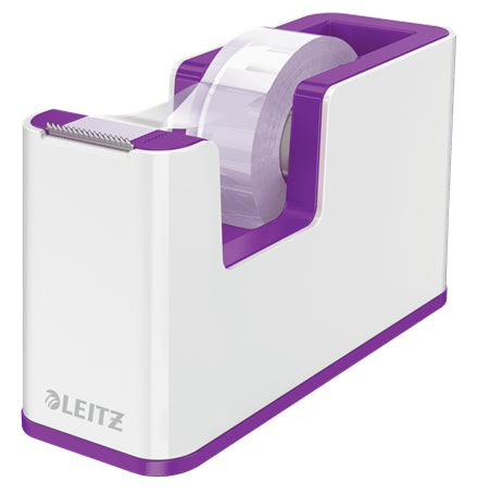 Leitz Tischabroller – für Klebeband bis 19 mm × 33 m, Kern 1", inkl. Rolle, Kunststoff (PS), weiss/violett, Ei