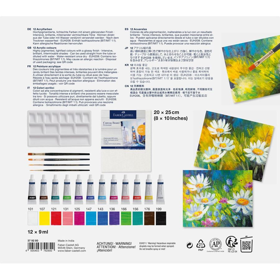 Faber-Castell Acrylmalset – 18-teilig – 200 × 250 mm