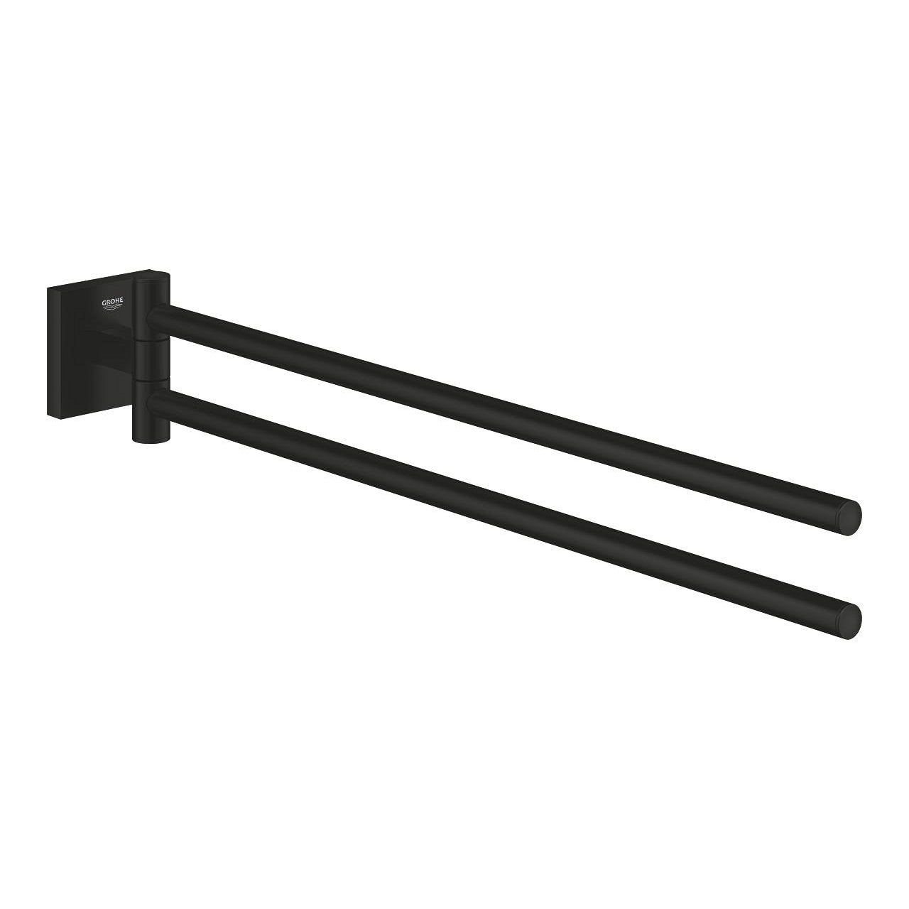 GROHE Handtuchhalter (Wand) Start Cube – Doppel, 43,8 cm, Metall, zum Schrauben, Schwarz matt